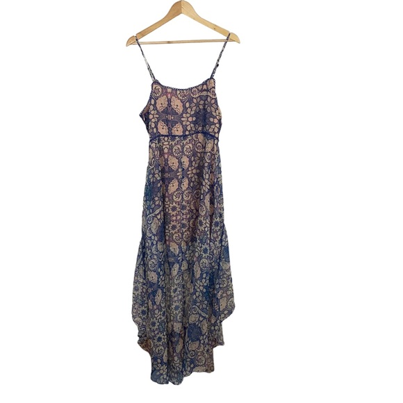 * NWOT FoxieDox Anthropologie High-Low Maxi Dress Size Medium Sheer Mini - Picture 3 of 13